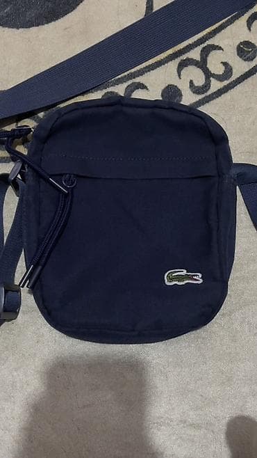 Барсетка баретки Сумка через плечо Lacoste, компактная, темно‑синяя