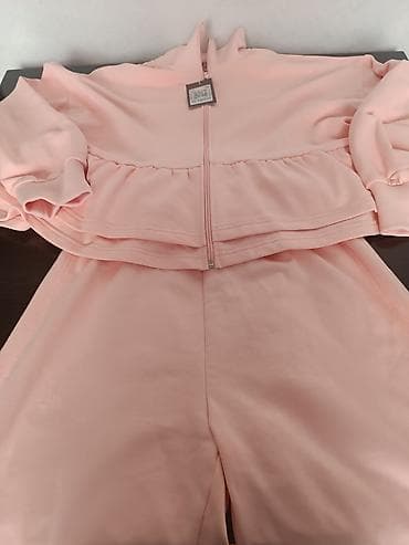 tech fleese: Женский костюм-двойка в нежно-розовом цвете. - Верх: куртка на молнии — 2