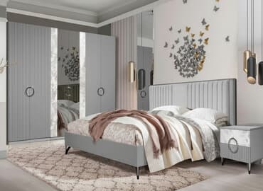 спальный гарнитур адель: Спальный гарнитур, Металл, цвет - Серый — 1