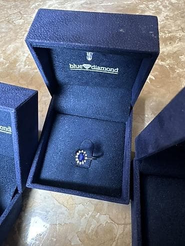 сапфит: Ювелирный комплект Blue Diamond с сапфирами и бриллиантами - Состав — 2