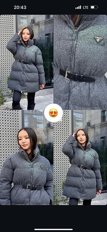 Пуховик, Короткая модель, С поясом, Приталенная модель, Стандарт at lalafo.kg Пуховик, Короткая модель, С поясом, Приталенная модель, Стандарт