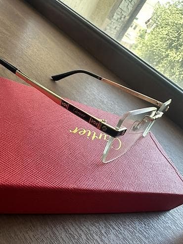 Аксессуары: Очки Cartier безободковые (rimless) - Форма линз: прямоугольная, с — 1