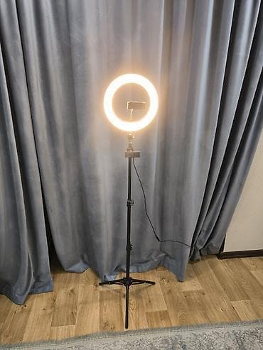 Видеокамералар: Многофункциональная кольцевая LED‑лампа с треногой и держателем для — 4