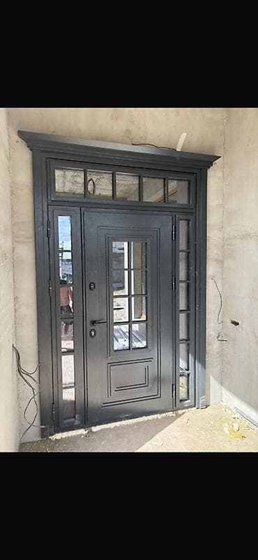 дверь наружная: Двери для домов и квартир, Металлическая, Одностворчатая, Со стеклом, цвет - Серый — 8