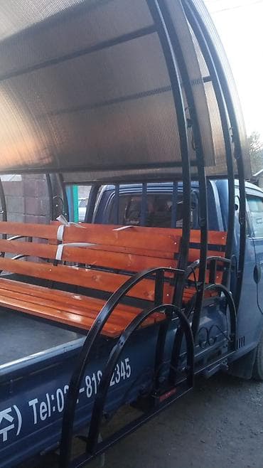 витражное стекло: Скамейка Со спинкой, С крышей — 5