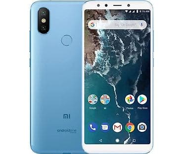 660: Xiaomi, Mi A2, Б/у, 128 ГБ, цвет - Голубой, 2 SIM — 1