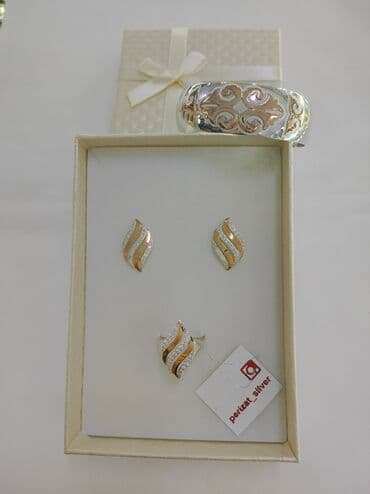 свадебные наборы ручной: Комплект+ Билерик Серебро + золото 925 пробы — 2