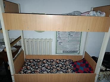 кровать двух ярустный: Двухъярусная кровать деревянны каркасом и ограждениями из ЛДСП. размер — 1