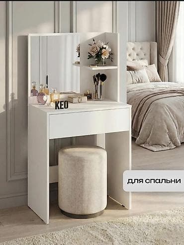 Жасануучу столдор: Даараткана үчүн үстөл, Жаңы, Күзгүсү менен, түсү - Ак, ЛДСП — 4