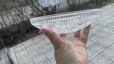 чугунная казан: Набор винтажного гранёного стекла/хрусталя Состав: - 3 салатницы/вазы — 5