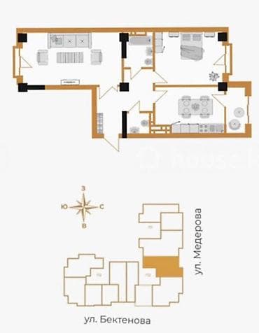 mega hous: 3 комнаты, 102 м², Элитка, 12 этаж, Готовая ПСО (под самоотделку) — 4