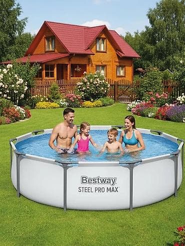 Спорт жана эс алуу: Каркасный бассейн Bestway Steel Pro MAX - Тип: наземный каркасный — 1