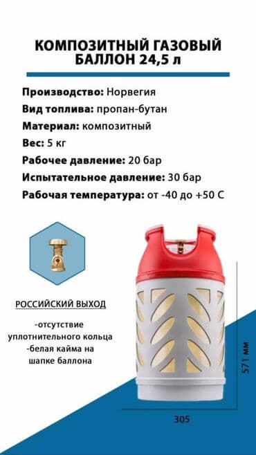 газ балон прапан: Установка доставка бесплатно Композитный газовый баллон объемом 24,5 — 3