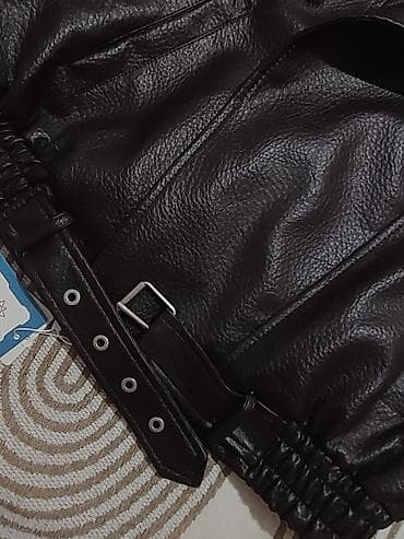 жинсовые куртки: Кожаная куртка, Косуха, Экокожа, Оверсайз, M — 4