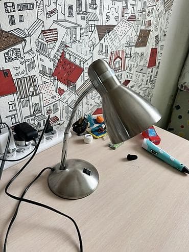 Дом и сад: Настольные лампы для рабочего стола — 2 шт. 1) Металлическая — 1