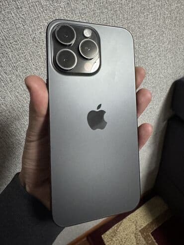 iphone es: IPhone 15 Pro Max, Б/у, 256 ГБ, Black Titanium, Защитное стекло, 87 % — 1