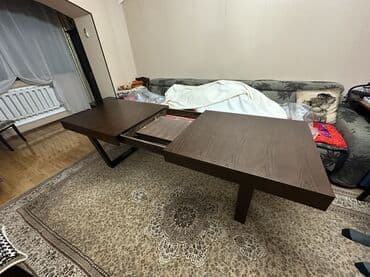 стол на кухню со стульями: Стол для зала, Б/у, Складной, Прямоугольный — 3