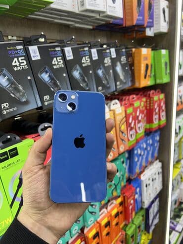 тесла телефон цена: IPhone 13, Б/у, 256 ГБ, Синий, Чехол, 80 % — 1