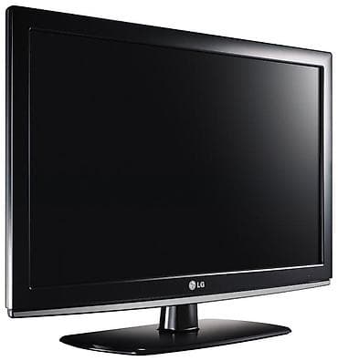 Телевизор LG, диагональ около 32". Классический тонкий корпус в чёрном