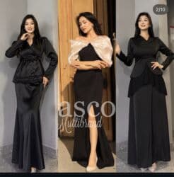 вечерний костюм: Вечернее платье в пол. - Цвет: черный низ, белый верх. - Силуэт — 1