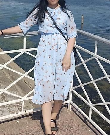 лен штаны женские: Повседневное платье, Лето, Шифон, M — 4