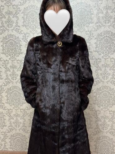 Шуба, Норка, По колено, Китай, С капюшоном, L