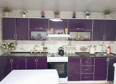 мебель на заказ кухонный гарнитур: Кухонный гарнитур, Б/у, цвет - Фиолетовый, МДФ — 2