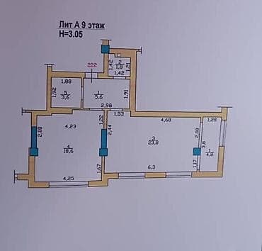 Квартиры: 1 комната, 58 м², Элитка, 9 этаж, Готовая ПСО (под самоотделку) — 2
