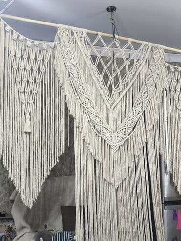 ваза индия: Макраме-панно и декоративные листья для интерьера. - Ручное плетение — 6