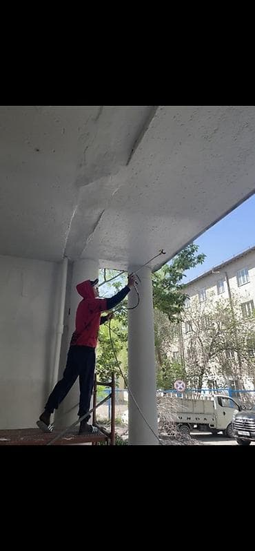 строительство в рассрочку: Покраска фасадов и потолков краскопультом работаем по счет фактуре и — 1