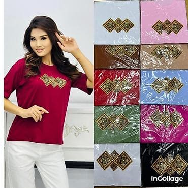 женские вышитые футболки: Женские футболки с этническим орнаментом - Модель: свободный крой — 1