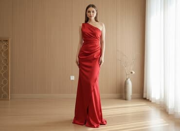 платье трапеция для беременных: Вечернее платье в пол, красного цвета. - Силуэт: приталенный, с — 1