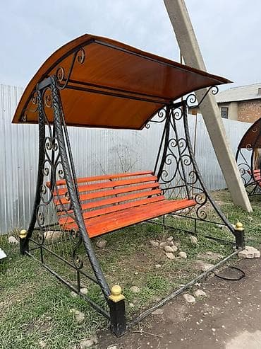 ротанговая качеля: Садовые качели Со спинкой, С крышей — 2