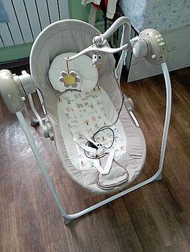 электронный манеж: Детский шезлонг, Б/у, Электронная, Железо, цвет - Бежевый — 1