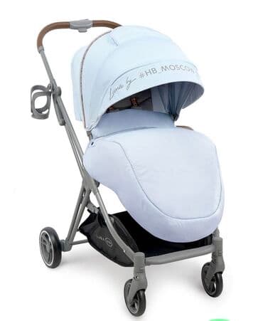 детские зимние прогулочные коляски: Коляска, цвет - Голубой, Б/у — 1