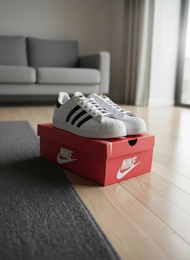 Прокат одежды: Мужские кроссовки, 44, Adidas, Б/у, цвет - Белый, Платная доставка — 1