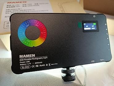 logitech streamcam: Прожектор RGB MAMEN SL-C02 — портативный свет для фото и видео — 3