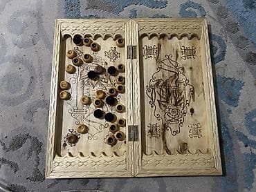 Спортивные сумки: Резные нарды из натурального дерева - Складная деревянная доска с — 1