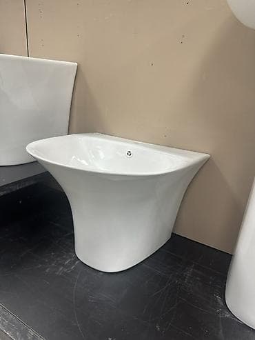 пьедесталом раковина с: Раковина для ванной, Особенности: Глянцевое, Овальная форма, Материал: Керамика — 1