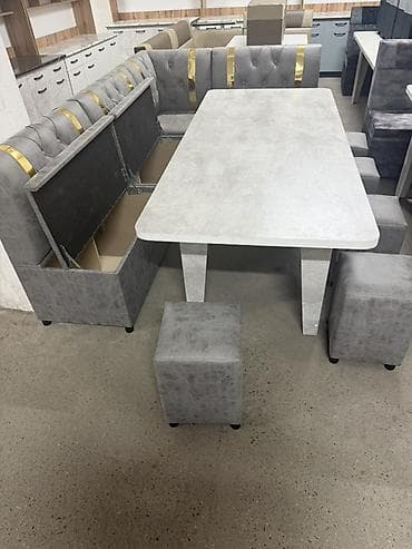 куплю стол письменный бу: Кухонный мягкий уголок, Другой материал, цвет - Серый — 3