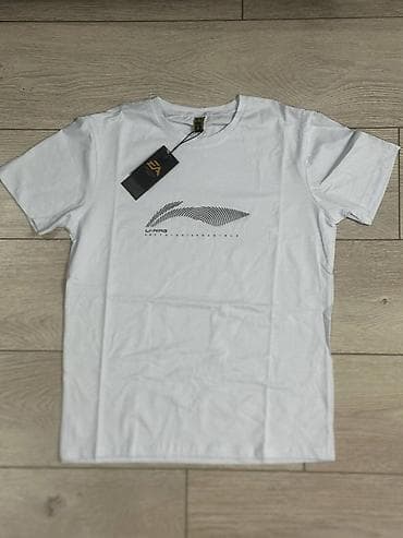 мужские полузамки: Мужская футболка, M, L, Lining, Новый, цвет - Белый, Платная доставка — 1