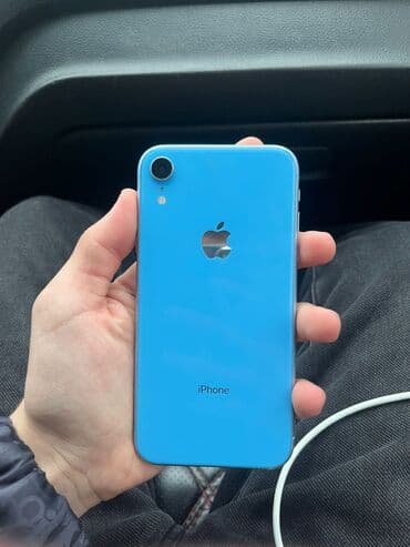 наружный чехол: IPhone Xr, Б/у, 128 ГБ, Голубой, Чехол, 77 % — 1