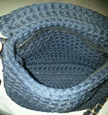 сумка клатч б у: Сумка вязанная Цвет тёмно-синий Состояние 10/10 через плечо, не — 3
