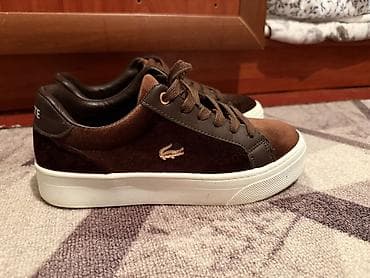 кожа обувь: Кеды Lacoste, низкие - Цвет: темно‑коричневый/шоколад с белой — 1