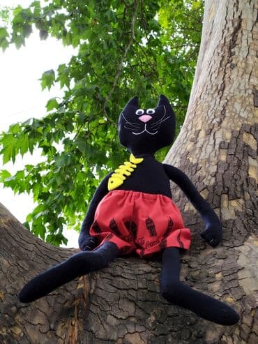 чебурашка из плюшевой пряжи: Кот хипстер (handmade) Игрушка ручной работы. Сшита в единственном — 4