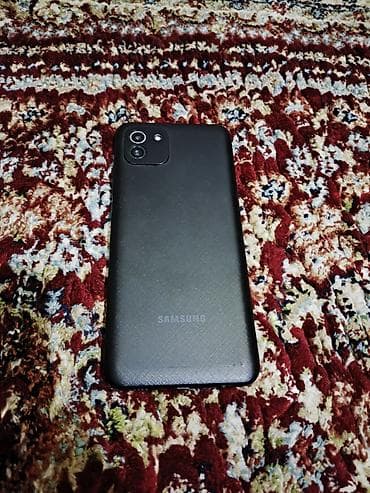 номер 03: Samsung Galaxy A03, Б/у, 32 ГБ, цвет - Черный, 2 SIM — 1