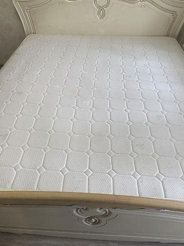 Спальные гарнитуры: Спальный гарнитур, Б/у, Двуспальная кровать, Трюмо, Россия, Самовывоз, цвет - Белый — 2