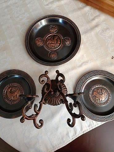 marvel legends: Набор декоративных тарелок из металла с рельефным медно-бронзовым — 9