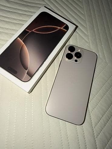 Техника и электроника: IPhone 16 Pro Max, Б/у, 256 ГБ, Natural Titanium, Коробка, 87 % — 6