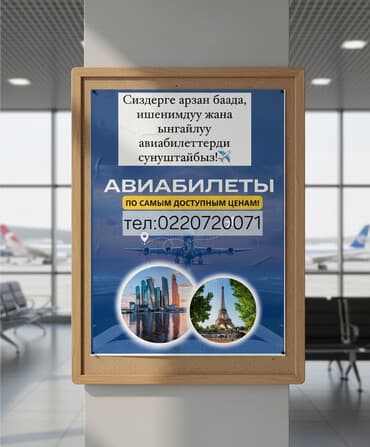 Услуги по бронированию авиабилетов и визовая поддержка. Авиабилеты: - at lalafo.kg Услуги по бронированию авиабилетов и визовая поддержка. Авиабилеты: -
